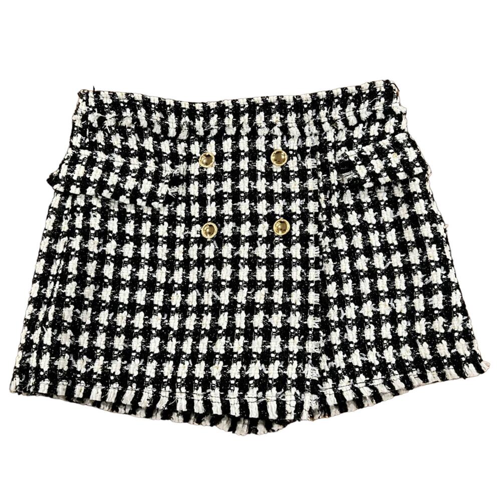 House of Harlow 1960 Tweed style shorts / skort Black White Medium